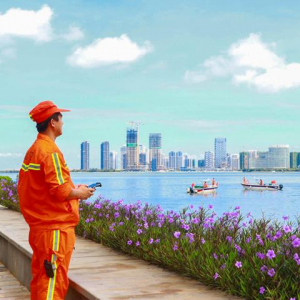 海南海口：無人機(jī)巡查助力海上垃圾分類